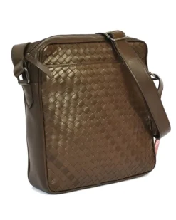 borsa a tracolla da uomo in pelle intrecciata a mano  art 1930w