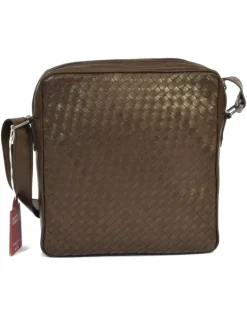 borsa a tracolla da uomo in pelle intrecciata a mano  art 1930w