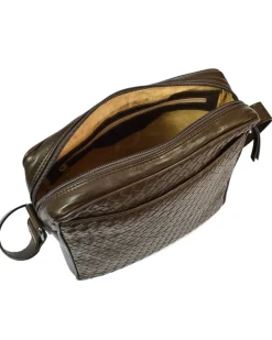 borsa a tracolla da uomo in pelle intrecciata a mano  art 1930w