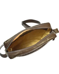 borsa a tracolla da uomo in pelle intrecciata a mano  art 1930w