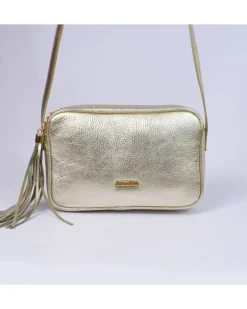 Borsa a tracolla rettangolare in pelle dollaro metallizzato art 11527domelg