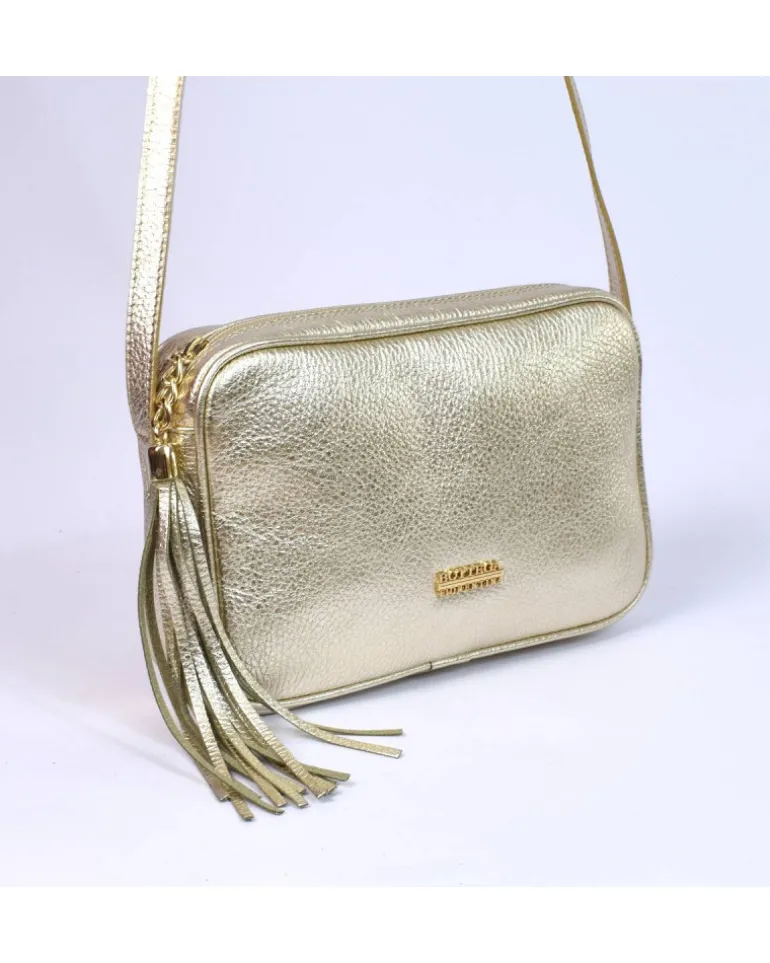 Borsa a tracolla rettangolare in pelle dollaro metallizzato art 11527domelg