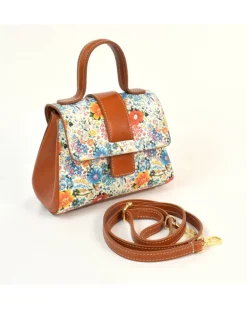 Borsa in pelle di vitello stampata floreale art 12880_bla