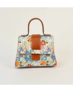 Borsa in pelle di vitello stampata floreale art 12880_bla