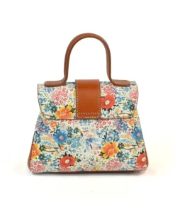 Borsa in pelle di vitello stampata floreale art 12880_bla