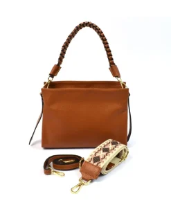 borsa in pelle tracolla intreccio sottobraccio piccola art 12733
