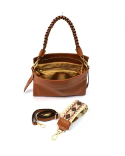 borsa in pelle tracolla intreccio sottobraccio piccola art 12733