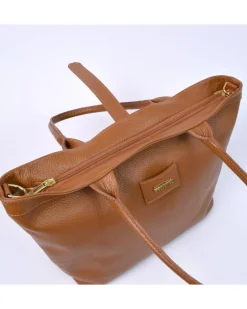 Borsa shopping media in pelle stampata art 12882