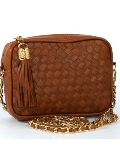 Borsa tracolla intrecciata con catena art 11521w