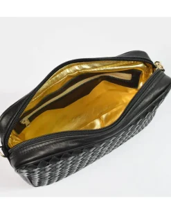 Borsa tracolla intrecciata bicolore nappa con vernice con catena art 11527wdver