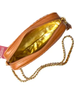 Borsa tracolla intrecciata con catena art 11527w