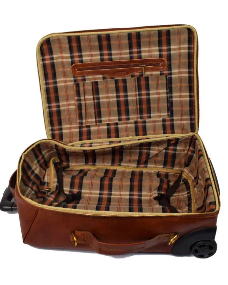 Borsone trolley in pelle con ruote art 224087