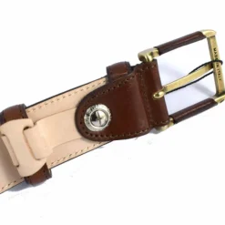 cintura classica in pelle con fibbia ottone ricoperta  art 64100135