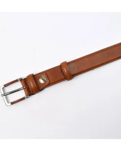 cintura classica in pelle vacchetta tamponata con fibbia rivestita cm 3 art 6200130