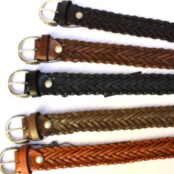 cintura in cuoio intrecciata a mano stile casual art 6TRECCIA35