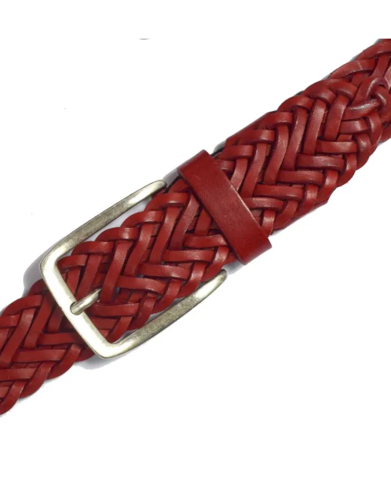 cintura in cuoio intrecciata a mano stile casual art 6TRECCIA