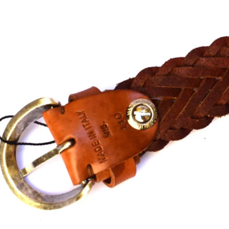 cintura in cuoio intrecciata a mano stile casual art 6TRECCIA35