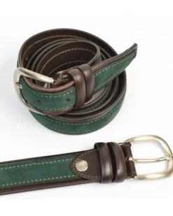 Cintura in pelle casual in due colori, bicolore con camoscio art 633935