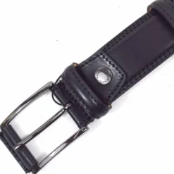 cintura nera in pelle con fibbia nichel nero art 64100835