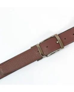 cintura reversibile in pelle cervo stampato con cuciture art 6240435