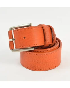 cintura sportiva uomo in pelle di vitello, fibbia fasciata in pelle art 6340940