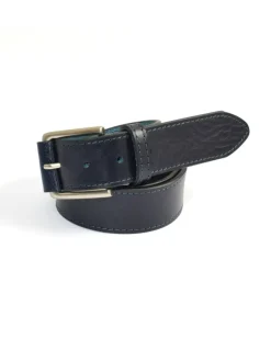 cintura sportiva uomo in pelle di vitello, fibbia fasciata in pelle art 6260840