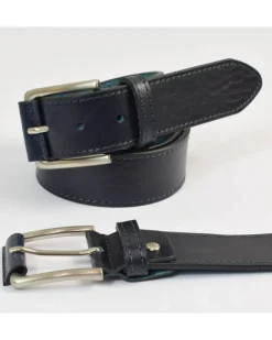 cintura sportiva uomo in pelle di vitello, fibbia fasciata in pelle art 6260840