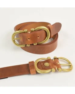 cintura unisex in pelle con fibbia in ottone  art 6244130