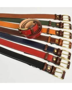 cintura unisex in pelle con fibbia in ottone art 6411035 bicolore
