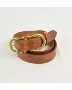 cintura unisex in pelle con fibbia in ottone  art 6244130