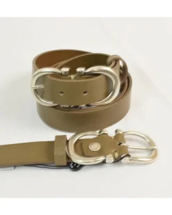 cintura unisex in pelle con fibbia nickel opaco art 6244130