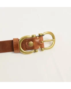 cintura unisex in pelle con fibbia in ottone  art 6244130