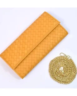 Clutch Intrecciata in Pelle colorata con Catena Dorata art 1820_w