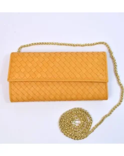 Clutch Intrecciata in Pelle colorata con Catena Dorata art 1820_w