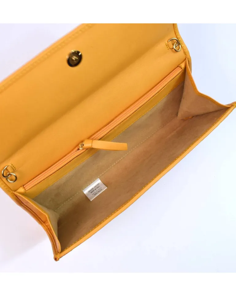 Clutch Intrecciata in Pelle colorata con Catena Dorata art 1820_w