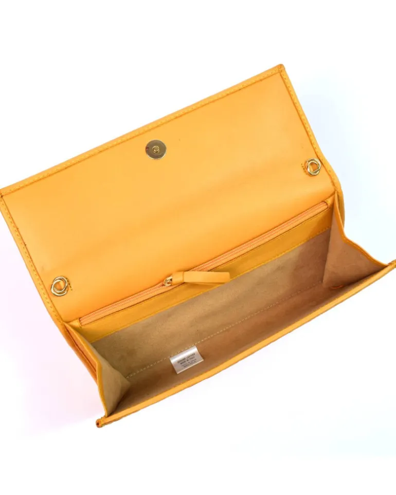 Clutch Intrecciata in Pelle colorata con Catena Dorata art 1820_w