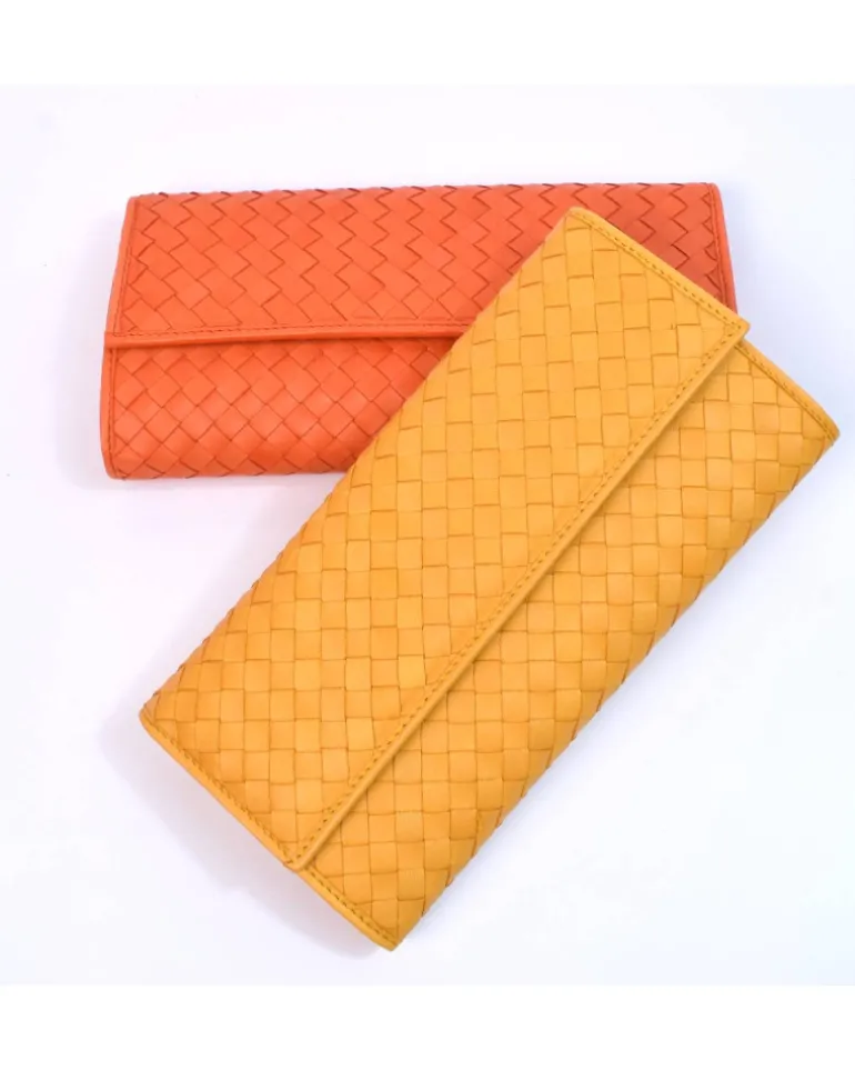 Clutch Intrecciata in Pelle colorata con Catena Dorata art 1820_w