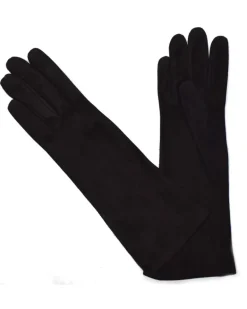 Guanti da donna lunghi in camoscio fodera seta art 81257SE