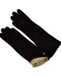 Guanti da donna lunghi in camoscio fodera seta art 81257SE