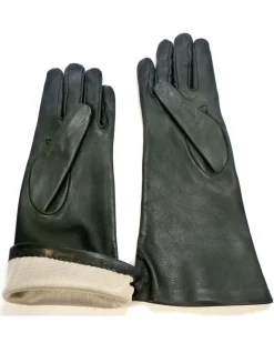 guanti da donna lunghi neri in pelle con  fodera seta art 81257_n_se