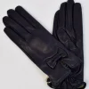 guanti donna in pelle d'agnello con fiocco fodera lana art 5F48