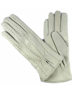 guanti donna in pelle profilati con fodera lana art 5F37