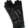 guanti in pelle con staffa brillantini art 5G9