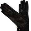 Guanti in pelle nero fodera seta  art 81223
