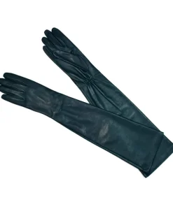 guanti lunghi eleganti da donna in pelle cm 50 fodera seta art 512p