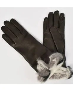 guanti pelle con pelliccia federa cashemere art 81M21 rex lapin
