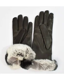 guanti pelle con pelliccia federa cashemere art 81M21 rex lapin