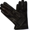 Guanti uomo classico in pelle nero fodera seta art 53CF
