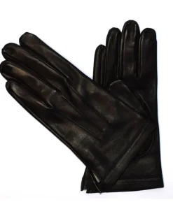 Guanti uomo classico in pelle nero fodera seta art 53CF
