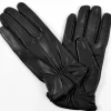 guanti uomo in pelle nero con fodera lana art 813bielastico